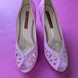 Pink Women's Peep-Toe Flats